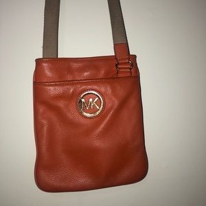 Michael Kors Burnt Orange Leather Crossbody
